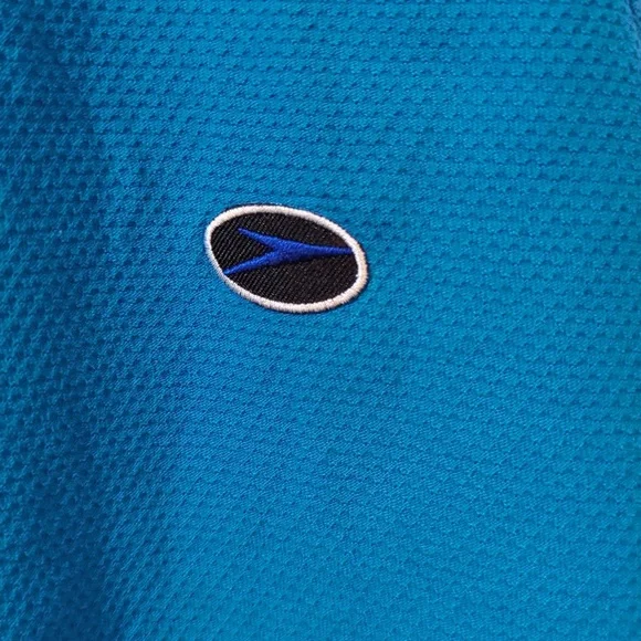 Speedo Tank Top Men XL Blue Waffled Texture Big Logo Speedo 2000 on Back - Picture 2 of 9